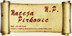 Mateja Pirković vizit kartica